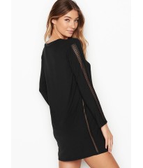 Ночная рубашка  с кружевом Victoria’s Secret Modal Lace Black