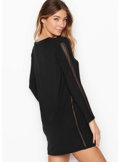 Нічна сорочка з мереживом Victoria's Secret Modal Lace Black
