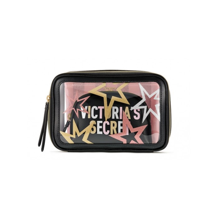 3 в 1 косметичка Victoria's Secret Beauty Bag Trio print Stars