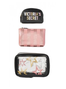 3 в 1 косметичка Victoria's Secret Beauty Bag Trio print Stars
