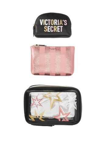 3 в 1 косметичка Victoria's Secret Beauty Bag Trio print Stars