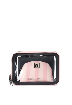 3 в 1 косметичка Victoria’s Secret Beauty Bag Trio Signature Stripe