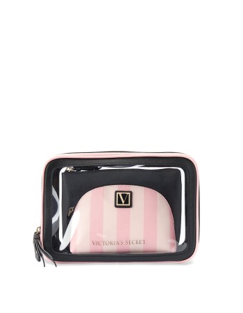 3 в 1 косметичка Victoria's Secret Beauty Bag Trio Signature Stripe