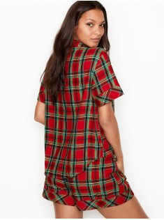 Піжама Victoria's Secret Shimmer Flannel Short PJ Set Red/Green