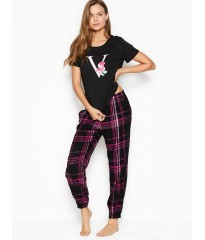 Пижама Victoria’s Secret Cotton & Flannel Long Lounge PJ Set