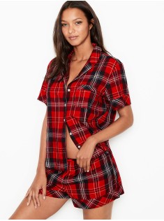 Фланелева піжама з шортами Victoria's Secret Flannel Short PJ Set