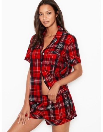 Фланелева піжама з шортами Victoria's Secret Flannel Short PJ Set