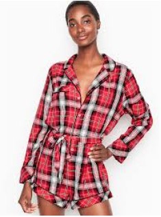 Фланелевий ромпер Victoria's Secret RED Plaid PJ SET
