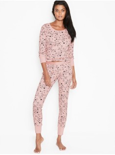 Піжама Victoria's Secret Thermal Long PJ Set Pink Starry Sky