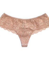 Трусики Victoria's Secret Dream Angels Wide Side Lace Thong panty Beige