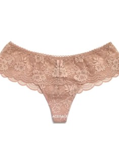 Трусики Victoria's Secret Dream Angels Wide Side Lace Thong panty Beige