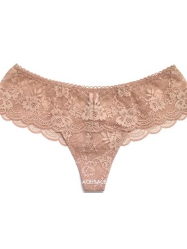 Трусики Victoria's Secret Dream Angels Wide Side Lace Thong panty Beige