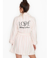 Халат Victoria’s Secret Logo Short Cozy Robe Pink Stripe