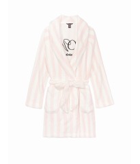 Халат Victoria's Secret Logo Short Cozy Robe Pink Stripe
