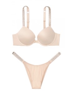 Комплект білизни Victoria's Secret Very Sexy Jeweled Shine Strap Champagne