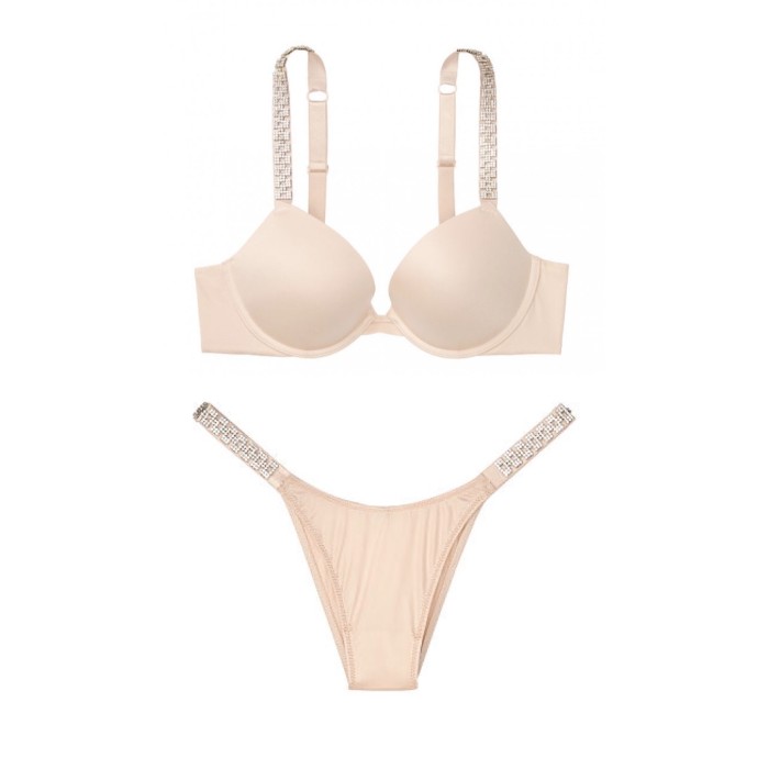 Комплект білизни Victoria's Secret Very Sexy Jeweled Shine Strap Champagne