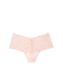 Трусики Victoria's Secret High-rise Thong panty Pudra Floral Lace