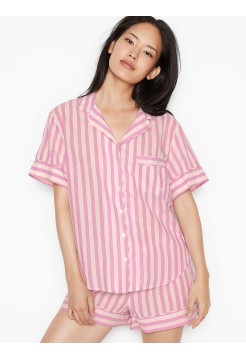 Пижама Victoria’s Secret Pink Stripes Cotton Short PJ Set