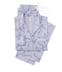 Фланелева піжама Victoria's Secret Flannel Long PJ Set з бантиками