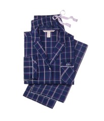Фланелева піжама Victoria's Secret Flannel Long PJ Set у синю клітинку