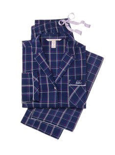 Фланелева піжама Victoria's Secret Flannel Long PJ Set у синю клітинку