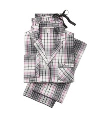 Фланелева піжама Victoria's Secret Flannel Long PJ Set в сіру клітку