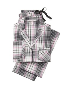 Фланелева піжама Victoria's Secret Flannel Long PJ Set в сіру клітку