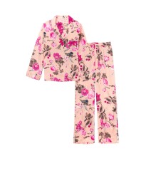 Піжама Victoria's Secret Satin Long PJ Set Pink Peonies