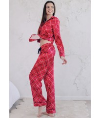 Сатинова піжама Victoria's Secret Red Long Satin PJ Set