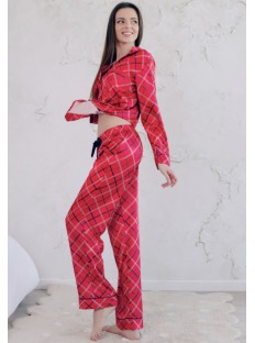 Сатинова піжама Victoria's Secret Red Long Satin PJ Set