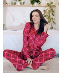 Сатинова піжама Victoria's Secret Red Long Satin PJ Set