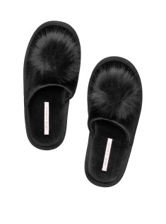 Домашні тапочки Victoria's Secret Slipper​s Black Pom-Pom