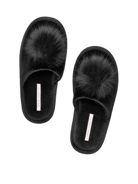 Домашні тапочки Victoria's Secret Slipper​s Black Pom-Pom