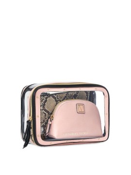 3 в 1 косметичка Victoria's Secret Backstage Nested Trio Cosmetic Bag Snake print