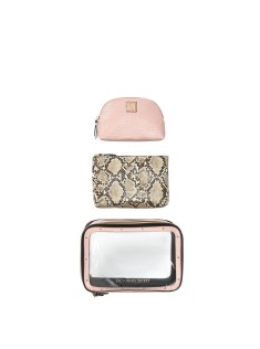 3 в 1 косметичка Victoria's Secret Backstage Nested Trio Cosmetic Bag Snake print