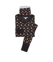 Піжама Victoria's Secret Thermal Long PJ Set Black Floral print