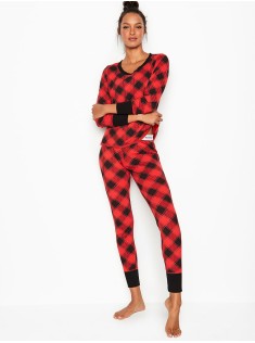 Піжама Victoria's Secret Red black Buffalo Thermal Long PJ Set