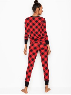 Піжама Victoria's Secret Red black Buffalo Thermal Long PJ Set