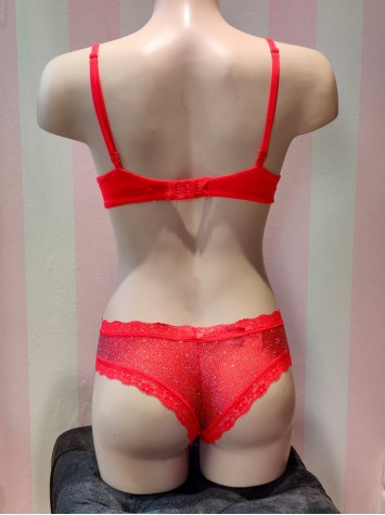 Комплект білизни Victoria's Secret Very Sexy Push-up Bra set &amp; Shine Lipstick Cheeky panty