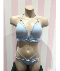 Купальник роздільний Victoria's Secret PINK Strappy V-wire Plunge Sky Blue