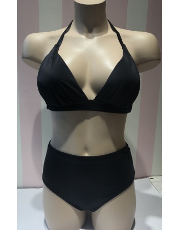 Купальник раздельный Victoria’s Secret Triangle Black c высокими плавками