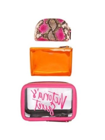 3 в 1 косметичка Victoria's Secret Neon Python Backstage Nested Trio