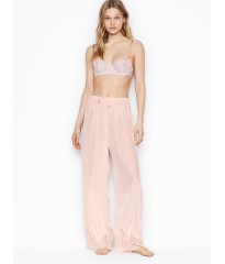Піжама Victoria's Secret Satin Lace Long PJ Set Light pink