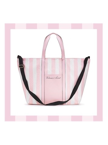 Пляжна сумка Victoria's Secret Signature Striped Pink Beach Tote