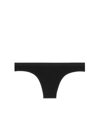 Трусики Victoria's Secret black cotton Thong panty logo VS