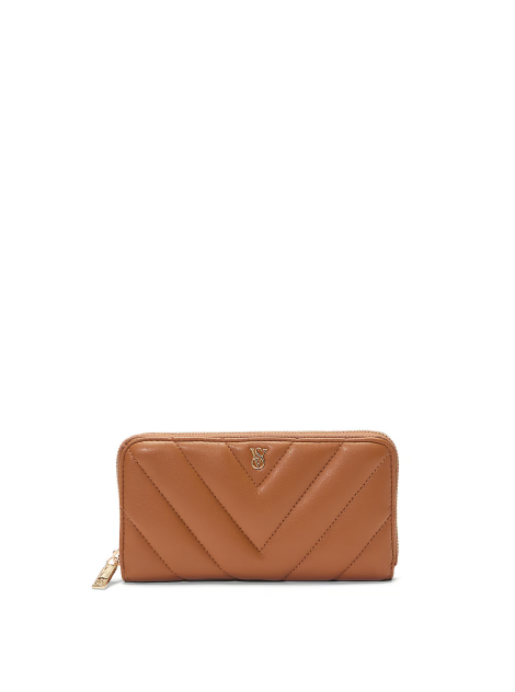 Кошелек Large Wallet with Zip Brown