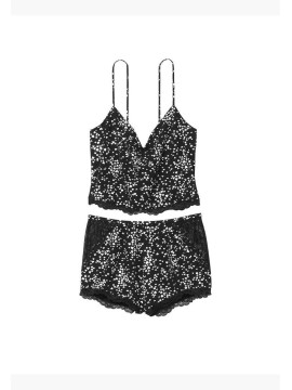 Пижама Modal Lace Back Cami Set mini heart print