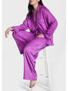 Піжама The Satin Long Pajama Set Victoria's Secret Electronic Violet