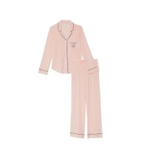 Пижама розовая Victoria’s Secret Modal Long Pj Set Angel Pink Logo Mom