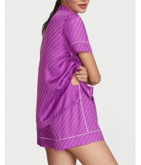 Пижама The Satin Short Pajama Set Electric Violet